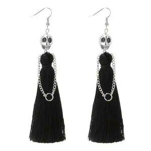 Earrings Skeleton Bride Dangle Tassel Nightmare Goth Punk Halloween Chain Sally